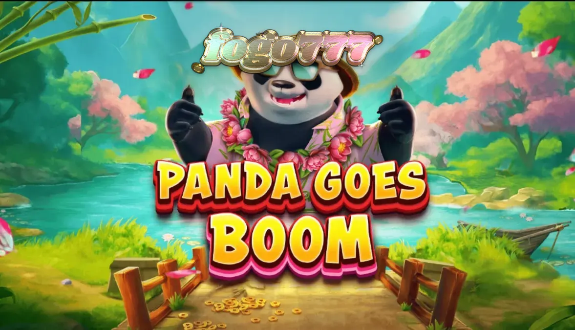 Panda Goes Boom slot com panda de férias e elementos tropicais